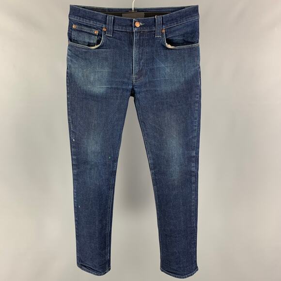 NUDIE JEANS Size 34 Blue Cotton Skinny Jeans - Picture 1 of 6